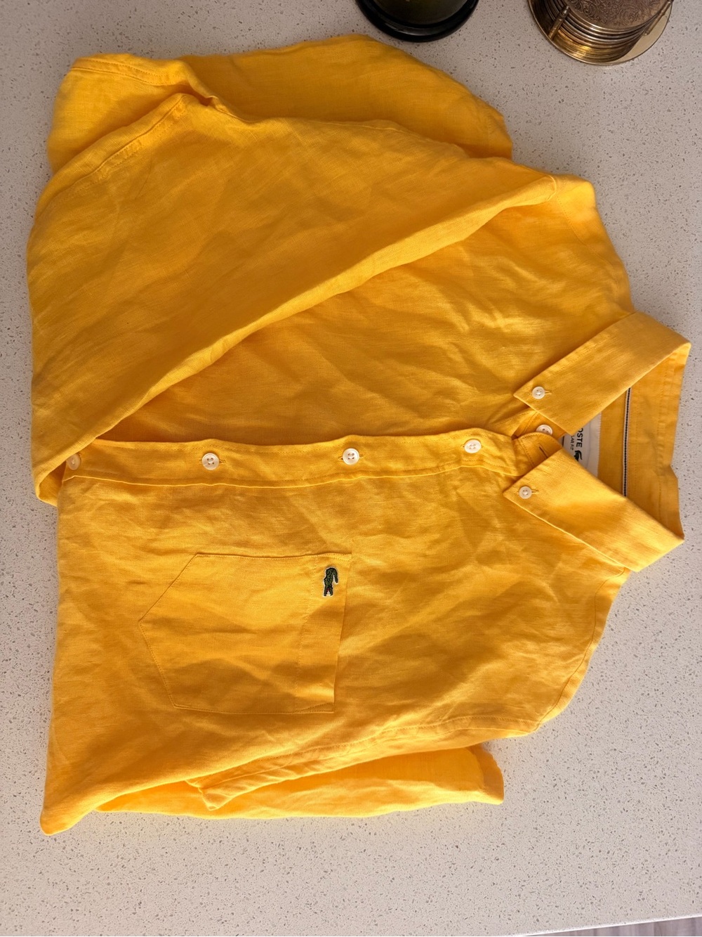 Lacoste 100% Linen Button-Down Shirt